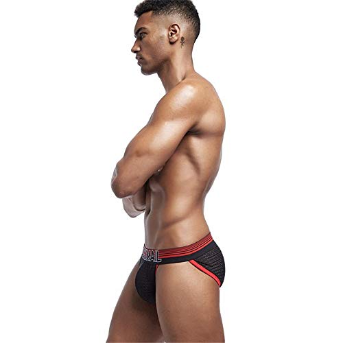 JOCKMAIL Calzoncillos Sexy para Hombre Slips Respirable Sexy Ropa Interior Masculina Hombres Gay Calzoncillos (L, Rojo)