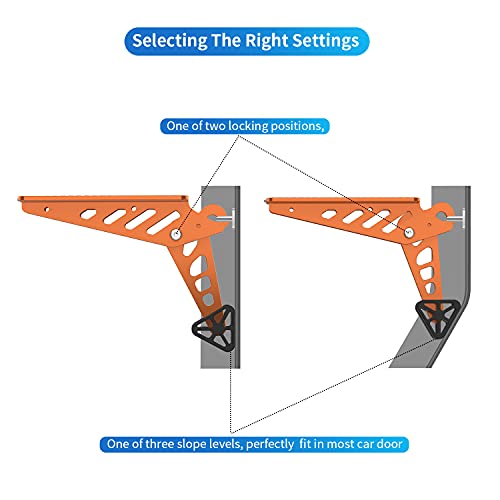 johgee Escalón de Puerta de automóvil para portaequipajes de Techo de automóvil, escalón de Puerta de automóvil de Ajuste Universal, escalón de Puerta Plegable con Martillo de Seguridad（Naranja）