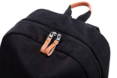 Joymoze Mochila Escolar Clásica Impermeable Informal Retro de Color Liso para Adolescentes Negro