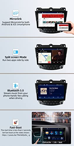 JOYX Android 10 Autoradio para Honda Accord 7th (2002-2007) - [4G+64G] - Built-in DSP/Carplay/Android Auto - Gratis Cámara Mic - 10.1 Pulgada 2 DIN - Apoyo Dab 4G WLAN BT Volante 360-Cámara Fast-Boot