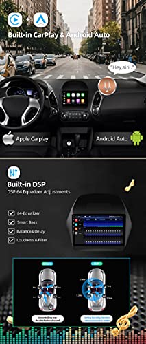 JOYX Android 10 Autoradio para Hyundai IX35 (2010-2017) - [4G+64G] - Built-in DSP/Carplay/Android Auto - Gratis LED Cámara Mic - 9 Pulgada 2 DIN - Apoyo Dab 4G WLAN BT5.0 Volante 360-Cámara Fast-Boot