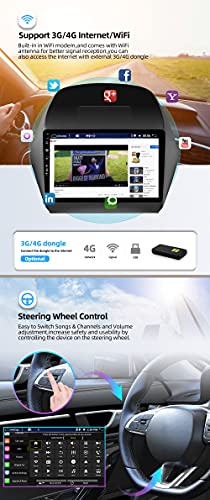 JOYX Android 10 Autoradio para Hyundai IX35 (2010-2017) - [4G+64G] - Built-in DSP/Carplay/Android Auto - Gratis LED Cámara Mic - 9 Pulgada 2 DIN - Apoyo Dab 4G WLAN BT5.0 Volante 360-Cámara Fast-Boot