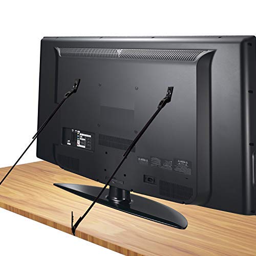 [Juego de 2] Correas de Seguridad Resistentes,Canwn Correa sujeción Televisor 70cm Ajustable Correas Antivuelco de TV/muebles con Tornillos de Distinto Tamaño para Tele(Negro)