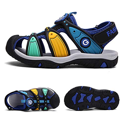 Juneau Niño Sandalias Deportivas Verano Aire Libre Antideslizantes Sandalias de Senderismo para Caminar Playa Unisex Negro 25 EU