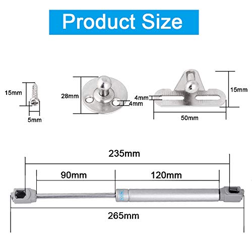 KBNIAN 4pcs Pistones a Gas Amortiguadores Muebles Cocina 100N/10kg Bisagra Hidraulica Elevables Amortiguadores de Gas Resorte de Gas Hidráulico para Puertas con Tornillos para Puertas Muebles Armarios