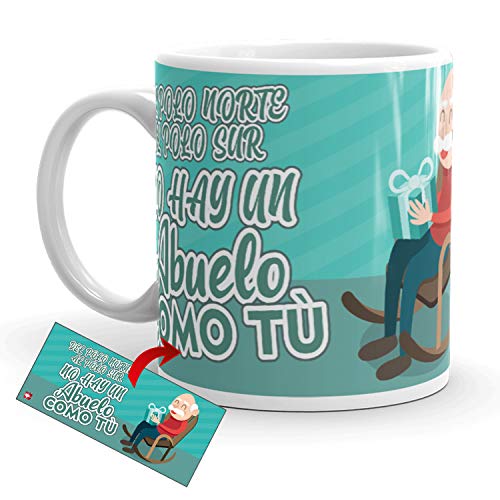 Kembilove Taza Desayuno para Abuelos – Tazas Originales con mensajes Graciosos con Mensaje Del polo norte al polo sur, no hay un abuelo como tú – Taza de Café y Té para Abuelos