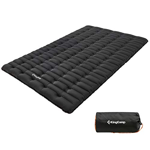 KingCamp I-Beam Colchoneta de Camping de Doble Aire Tejido elástico Recubrimiento de TPU Cojín de Dormir de Confort de Lujo (10 cm)