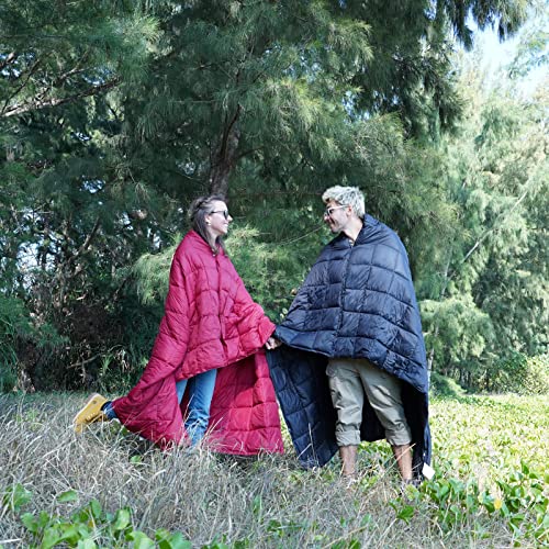 KingCamp Mantas de Acampada con Botón a Presión Manta Multifuncional Ligera Saco de Dormir Impermeable (175 × 135 cm) 0.44 kg Carbón