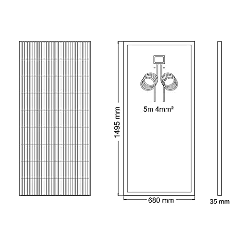 Kit 200W PRO 12V panel solar placa monocristalina células PERC de alta eficiencia