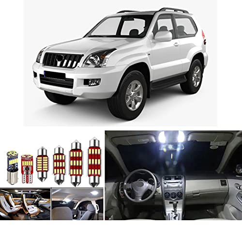 Kit de Paquete de Luces Interiores LED de Coche Canbus de 14 Uds para Toyota Land Cruiser Prado 120 2002-2009 lámpara de cúpula para Maletero de Mapa