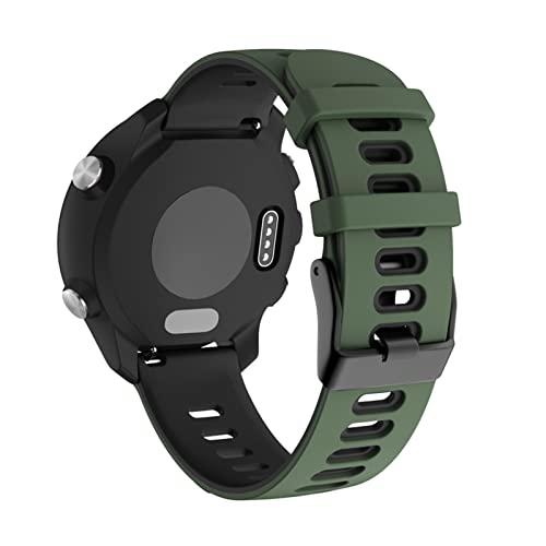 KKFA Banda de Reloj de Silicona para Garmin Forerunner 245 245M 645 Merezca de la Correa de Reloj para Garmin Vivoactive 3 Wheamband (Color : Black Gray, Size : Forerunner 245 245M)