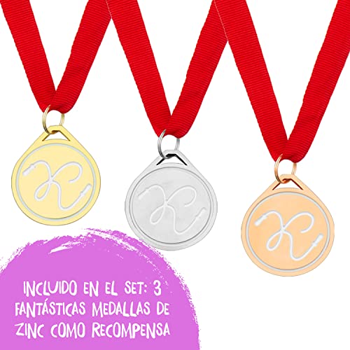 Kleintober Cuerda de Escalada para niños Premium I para Exterior e Interior I Incluye medallas para la motivación, guía con Ejercicios y Gancho de Seguridad I Juegos de Columpio y balancín