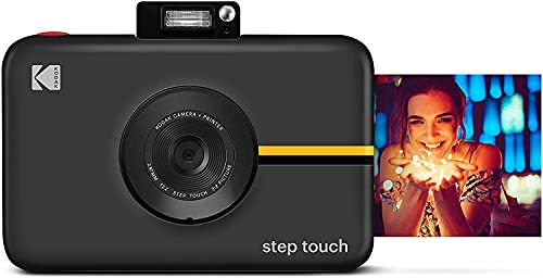 KODAK Step Touch | Cámara digital de 13 MP e impresora instantánea con pantalla de 3,5", vídeo de alta definición, zoom óptico de 10x, suite de edición, Bluetooth y tinta cero ZINK. | Negro