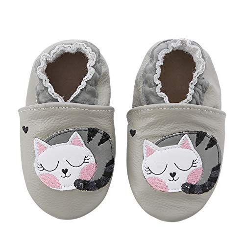 koshine Zapatillas de piel suave para bebés de 0 a 3 años, gato, 20/21 EU