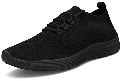 KOUDYEN Zapatillas Running Hombre Mujer Zapatos para Correr y Asfalto Aire Libre y Deportes Calzado Ligero Transpirable Sneaker XZ818-black2-EU40