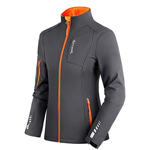 KUTOOK Chaqueta Softshell Invierno para Mujer Ropa Resistente Al Agua y Al Viento con Forro Polar para Trekking Senderismo Montaña Carrera Esquí y Diario En La Cuidad(L)