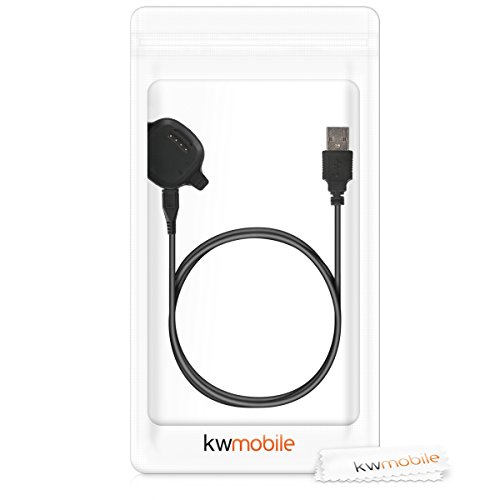 kwmobile Conector de Carga Compatible con Garmin Forerunner 10/15 - Cable USB con Base de conexión para Fitness Tracker y smartwatch