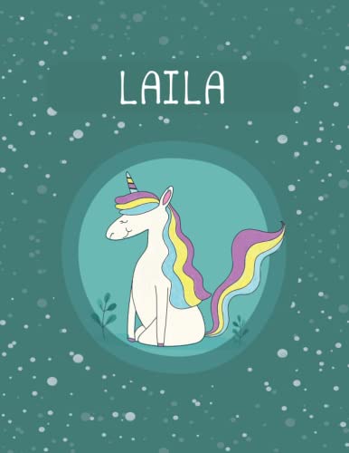 Laila's Unicorn Diary: Personalized Cute Unicorn Journal Diary With Winter Theme for Laila Who Loves Unicorn, Christmas & Birthday Gift