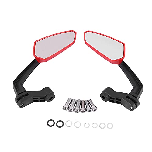 Laimiko Espejo Retrovisor Universal para Motocicleta con M8 M10 Pernos Roscados en Sentido Horario y Antihorario ATV Ciclomotor Scooter Cruiser Roller Rojo