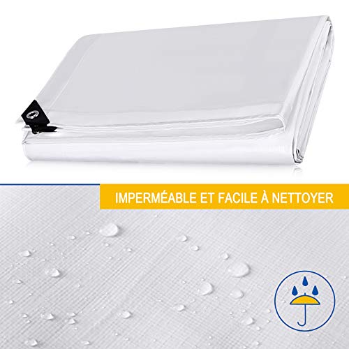 Laneetal Lona Impermeable de Protección Exterior 3x4m Resistente al Agua y a los Rayos UV 280g/m² Blanco