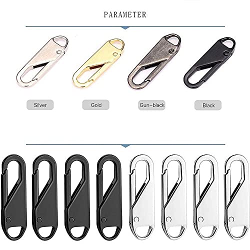 laoonl Zipper Puller – Extractor Zipper Puller 4/8 piezas Universal Metal Zipper Repair Kit para lavandería, bolsa de zapatos en general