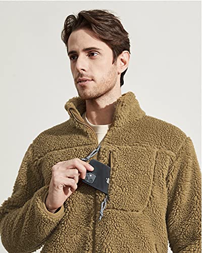 LAPASA Chaqueta Sherpa con Cuello Alto Forro Polar con Bolsillos Laterales para Hombre M73