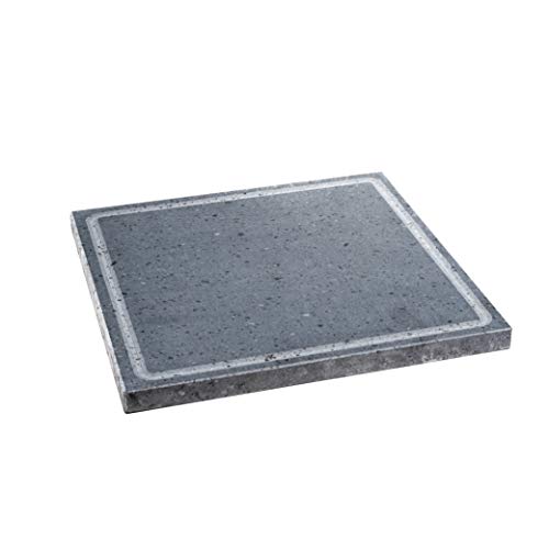 Lava Grill S- Parrilla de piedra volcánica del volcán Etna - Placa lijada de 30 x 30 cm - Apta para uso en hornos, barbacoas, para cocinar carnes, pescados, verduras y pizza - Tamaño S