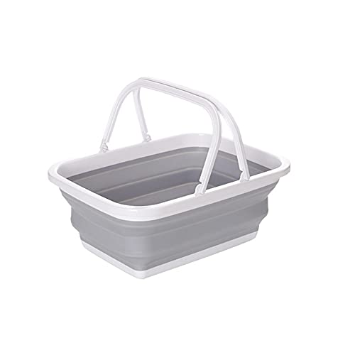 Lavabo plegable de 10 litros, cesta de pícnic, tubo plegable de disco, base de lavado portátil con asa, bandeja de almacenamiento para ahorrar espacio en la cocina, de vajilla, senderismo, caravana