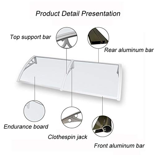 LIANGLIANG Marquesina Toldo, Los Ventanales Las Villas con Aire Acondicionado Al Libre Pueden Resistir Viento Ruido Lluvia (Tablero Resistencia Transparente con Soporte Negro)