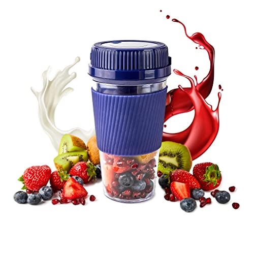 Licuadora portátil. Batidora de vaso individual para smothie, zumos, papillas de bebés y mezclar proteinas. Batidora portatil pequeña y perfecta para llevar. Batidora smoothie con carga USB manual