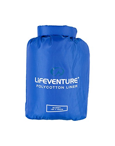 Lifeventure Polycotton Sleeping Bag Liner, Mummy (Navy), Unisex-Adult, Blue, One Size