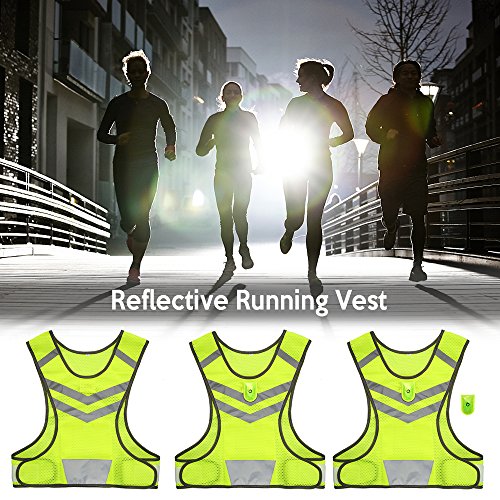 Lixada Deportes Running Reflectante Chaleco Ajustable Ligero Malla de Seguridad para Hombres Mujeres Jogging Ciclismo Caminar