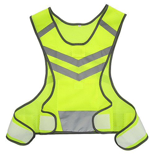 Lixada Deportes Running Reflectante Chaleco Ajustable Ligero Malla de Seguridad para Hombres Mujeres Jogging Ciclismo Caminar