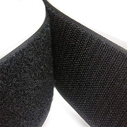 LLPT Cinta de nylon 5 cm x 5 m Cierre de nylon de ancho Almohadilla Cinta de bucle y cinta de gancho, Sin adhesivo cinta de bucle y cinta de gancho, negro (NHB223)