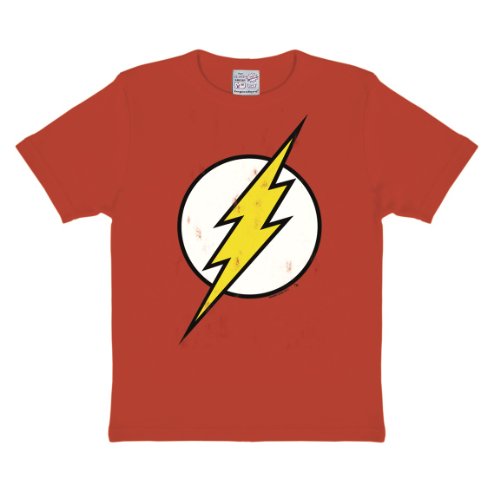 Logoshirt Camiseta para niño Flash - Logotipo, DC Comics - Flash - Logo - Camiseta con Cuello Redondo Rojo - Diseño Original con Licencia, Talla 122/134, 7-9 años