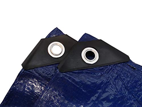 Lona Impermeable Premium Reforzada (2 x 3 m) con Ojales de Acero Inoxidable. - Para Leña y Objetos de Jardín, Vehículos, Protección contra UV. Color Azul