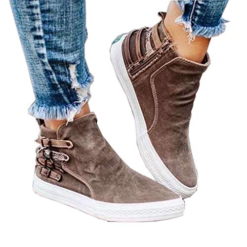 Lona Zapatillas Mujer Planas Casual Originales Mujer Lona Slip on Mocasines Cuñas Mujer Botas Zapatos de Plataforma Zapatillas de Deporte