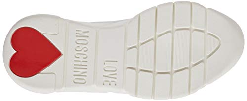 Love Moschino SCA.nod.running35 Calza Lurex, Zapatillas de Gimnasia Mujer, Blanco (White Soft 100), 37 EU