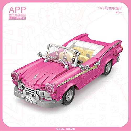 LOZ Mini Block 1125 Pink Cabriolet Car Model Mini Blocks Series