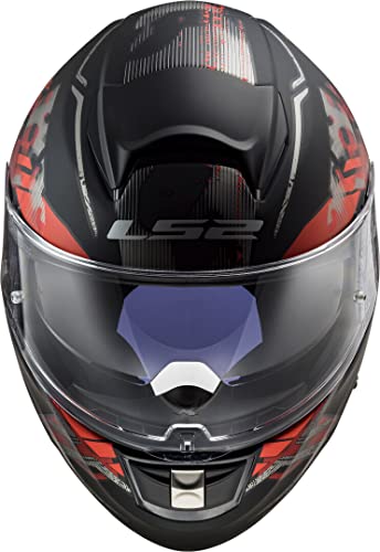 LS2 1039737323XL - Casco de moto Full Face FF397 Vector FT2 Stencil, unisex, negro mate y rojo, 3XL