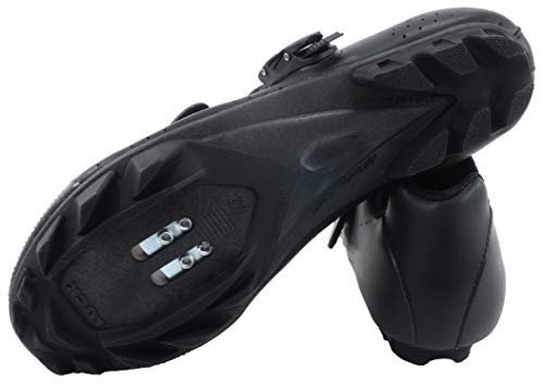 LUCK Zapatillas de Ciclismo MTB ODÍN con Suela de Carbono y Cierre milimétrico de precisión. (45 EU, Negro)