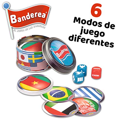 Lúdilo- Banderea, Banderas del Mundo, Mesa para niños, Viaje, Juego Cartas Agilidad Mental, Educativo, Juguete en Familia (80894)