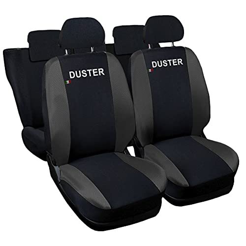 Lupex Shop Fundas de Asiento de Dos Colores - Negro Gris Profundo