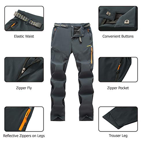 LY4U Pantalones para Caminar al Aire Libre para Hombres, Pantalones Ligeros, Transpirables, de Secado rápido, Escalada, Trekking, Pantalones Casuales, Bolsillo con Cremallera para Todo el año