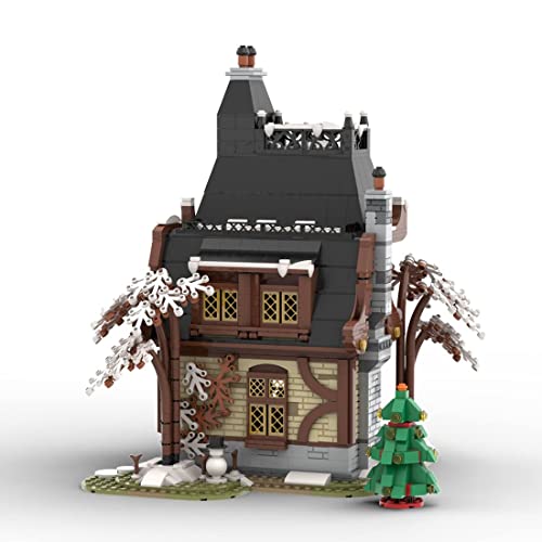 LYMHGHJ Modelo de casa Medieval navideña, 1977 Piezas Calendario de Adviento de Navidad 2021, Juguete de Navidad DIY Regalo Creativo Compatible con Lego Navidad 2021