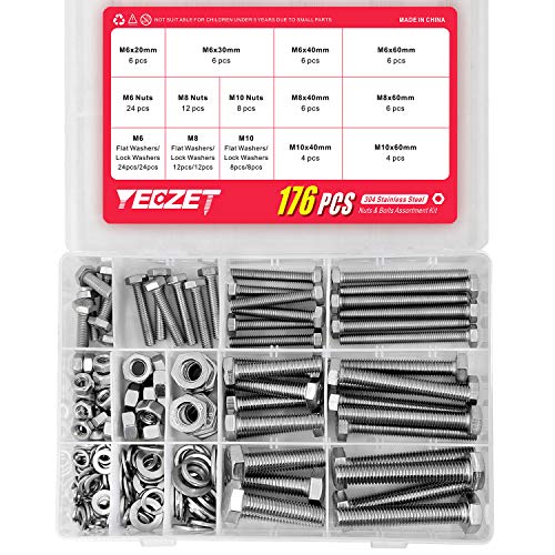 M6 M8 M10 Tornillos Acero Inoxidable 304 Tornillo Cabeza Hexagonal Hexágono Externo Pernos Tornillo Hexagonal Pernos y Tuercas Arandelas