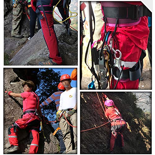 MAHFEI Arnés De Escalada De Medio Cuerpo, Protección contra Caídas Ajuste De 3 Puntos Montañismo, Escalada En Roca, Expansión, Escape Y Rescate Equipo De Rapel (Color : Orange, Tamaño : 70-122cm)