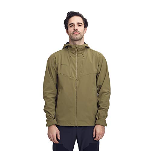 Mammut Sapuen Hooded Chaqueta Softshell con Capucha, Hombre, Verde Oliva, XXX-Large