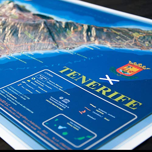 Mapa en relieve de Tenerife: Escala 1:212.000