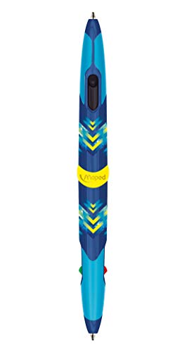 Maped Cosmic 229443 - Bolígrafo de punta doble (4 colores), diseño azul